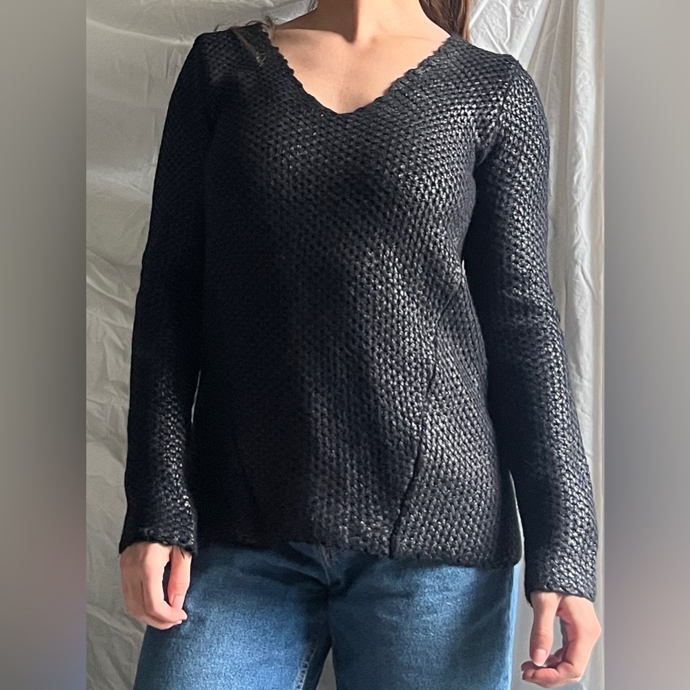 Line Chrome Metallic Sweater
